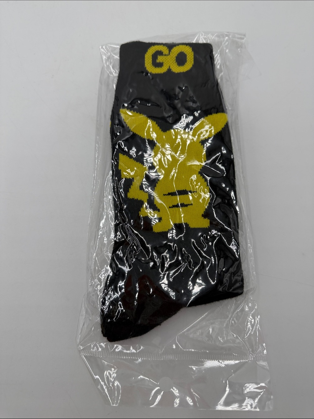 Pokemon Black and Yellow Pikachu 'GO' Crew Socks